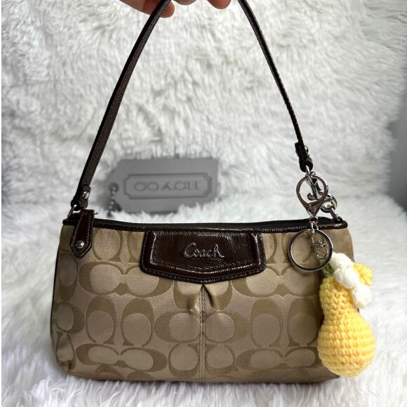 COACH y2k Brown Signature Canvas Wristlet Mini Purse - Picture 1 of 10